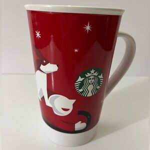 Starbucks 2011 Dog Sled Mug Winter Christmas Holiday 160z Tea Coffee Mug
